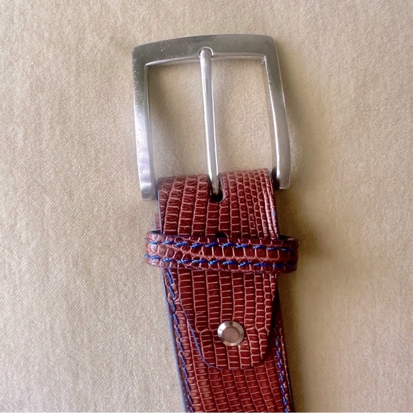 Francis Edward Mens Belt Size M Preppy Exotic Genuine Lizard Leather - Picture 5 of 11